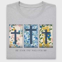 Floral Cross He Took The Nails For Me DTF Transfer