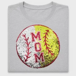 Mom Sequin Softball Circle DTF Transfer