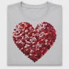 Red Sequin Heart DTF Transfer