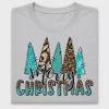 Merry Christmas Turquoise Trees DTF Transfer