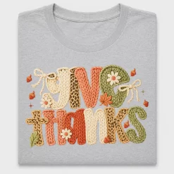 Faux Yarn Give Thanks DTF Transfer