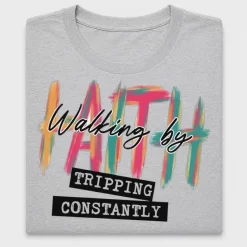 Walking By Faith Colorful DTF Transfer