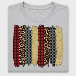Leopard Plaid Glitter Brush Stroke DTF Transfer