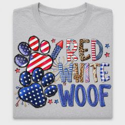 Red White Woof Fourth of July DTF Transfer