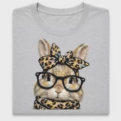 Preppy Bunny Leopard Bow DTF Transfer