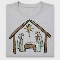 Watercolor Nativity Manger DTF Transfer