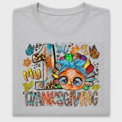 Colorful First Thanksgiving Turkey DTF Transfer