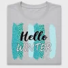 Hello Winter Leopard Print DTF Transfer