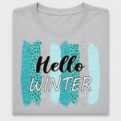 Hello Winter Leopard Print DTF Transfer