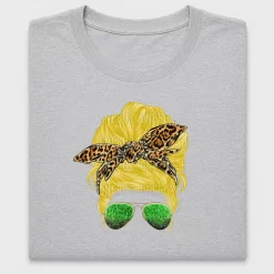 Blonde Bun Leopard Bow DTF Transfer