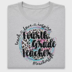 Fourth Grade Teacher Leopard DTF Transfer