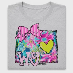 Floral Wyoming State DTF Transfer