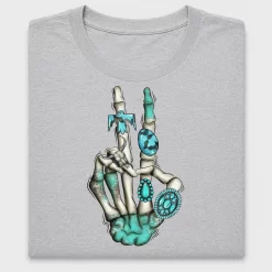 Skeleton Peace Sign Turquoise DTF Transfer