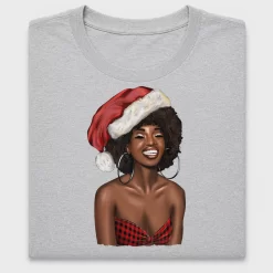 Black Santa Woman Christmas DTF Transfer