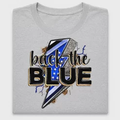 Back The Blue Lightning Bolt DTF Transfer