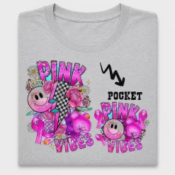 Pink Vibes Smiley Face DTF Transfer