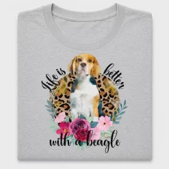 Beagle Mom Watercolor Floral DTF Transfer