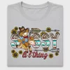 Western Cowgirl Sassy Sunflower DTF Transfer
