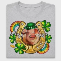 Lucky Pig Horseshoe St Patrick's Day DTF Transfer