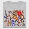 I Am Just Here For the Snacks Baseball DTF Transfer
