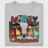 Merry Christmas Cow Skull DTF Transfer