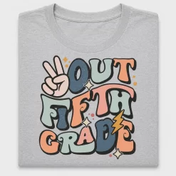 Retro Peace Out Fifth Grade DTF Transfer