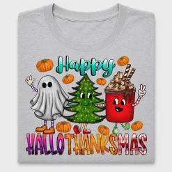 Hallothanksmas Happy DTF Transfer Design