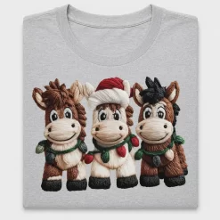 Christmas Crochet Horses DTF Transfer