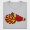 Cheerleader Megaphone Red Gold DTF Transfer