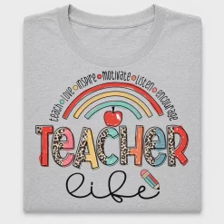 Teacher Life Rainbow DTF Transfer