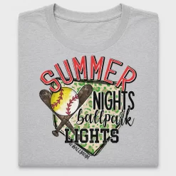 Summer Nights Ballpark Softball DTF Transfer