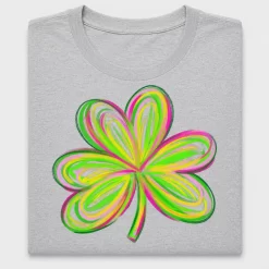 Neon Rainbow Clover DTF Transfer