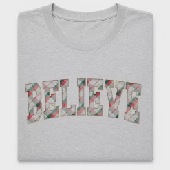 Believe Plaid Faux Embroidery DTF Transfer