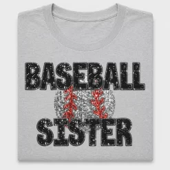 Baseball Sister Sequin DTF Transfer