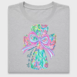 He Is Risen Floral Cross DTF Transfer