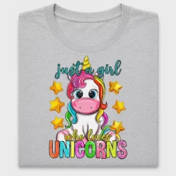 Just A Girl Who Loves Unicorns DTF Transfer