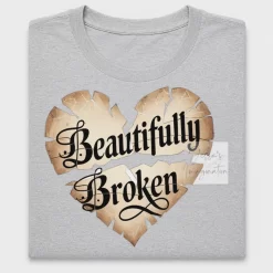 Beautifully Broken Heart DTF Transfer