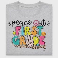 Groovy Peace Out First Grade DTF Transfer