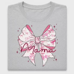 Mama Bow Pink Ribbon DTF Transfer