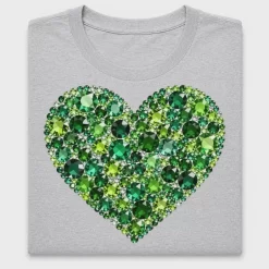 St Patrick's Day Heart Rhinestone DTF Transfer