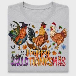 Happy Hallothanksmas Chickens DTF Transfer