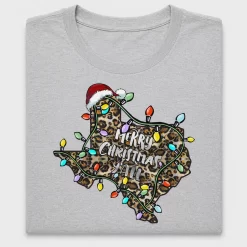 Texas Christmas Leopard Map DTF Transfer
