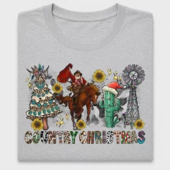 Cowboy Christmas DTF Transfer Design