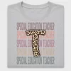 Special Education Teacher DTF Transfer with Leopard Print