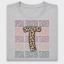 Special Education Teacher DTF Transfer with Leopard Print