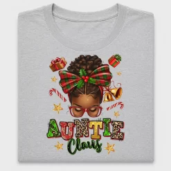 Auntie Claus Messy Bun Christmas DTF Transfer