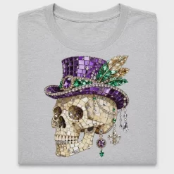 Mardi Gras Skull Rhinestone DTF Transfer