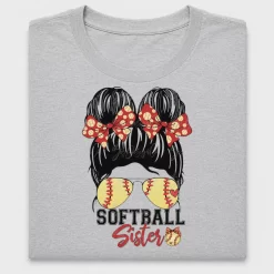 Softball Sister Messy Bun DTF Transfer