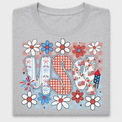 Retro USA Floral DTF Transfer