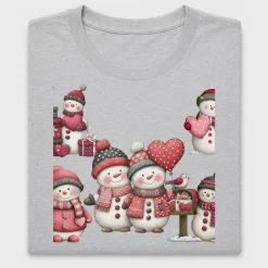 Valentine Snowman Family DTF Transfer